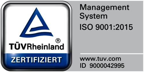 TÜV Siegel DIN EN ISO 9001:2015 Zertifizierung